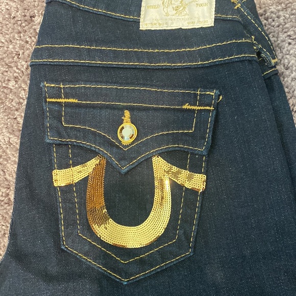 True Religion denim crystal sequin jeans size 27 - Picture 5 of 5